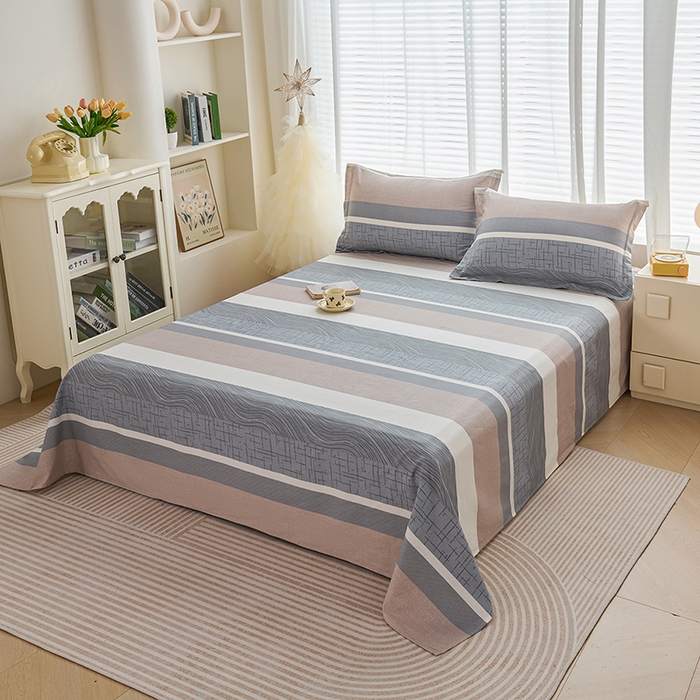 91家纺网 家纺一手货源 找家纺 （总）睡美美家纺 2025新款ins风舒适全棉印花系列单床单