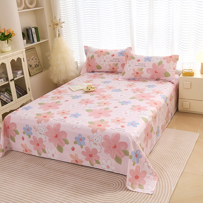 91家纺网 家纺一手货源 找家纺 （总）睡美美家纺 2025新款ins风舒适全棉印花系列单床单