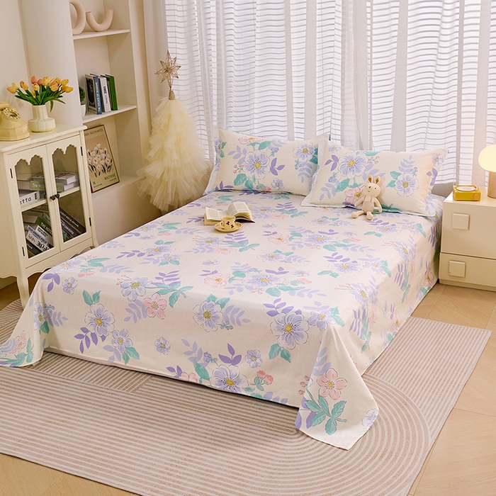 91家纺网 家纺一手货源 找家纺 （总）睡美美家纺 2025新款ins风舒适全棉印花系列单床单