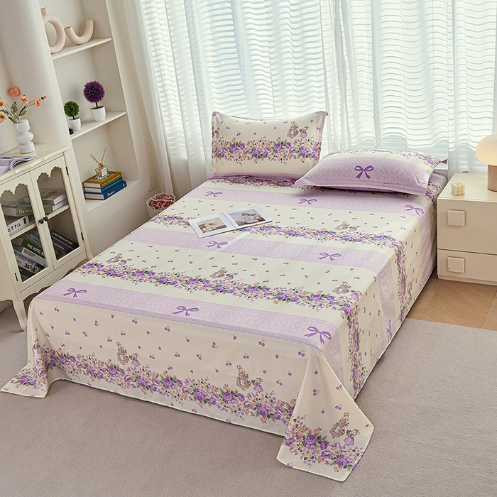 91家纺网 家纺一手货源 找家纺 （总）睡美美家纺 2025新款ins风舒适全棉印花系列单床单