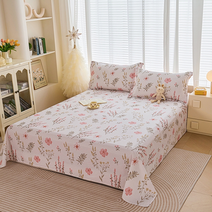 91家纺网 家纺一手货源 找家纺 （总）睡美美家纺 2025新款ins风舒适全棉印花系列单床单