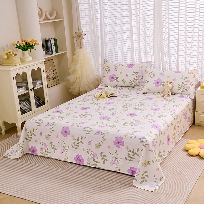 91家纺网 家纺一手货源 找家纺 （总）睡美美家纺 2025新款ins风舒适全棉印花系列单床单