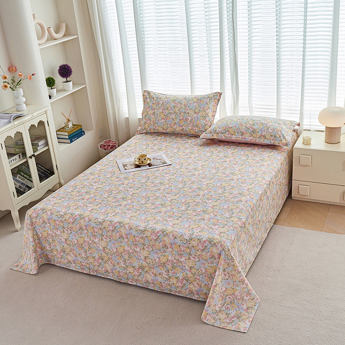 91家纺网 家纺一手货源 找家纺 （总）睡美美家纺 2025新款ins风舒适全棉印花系列单床单