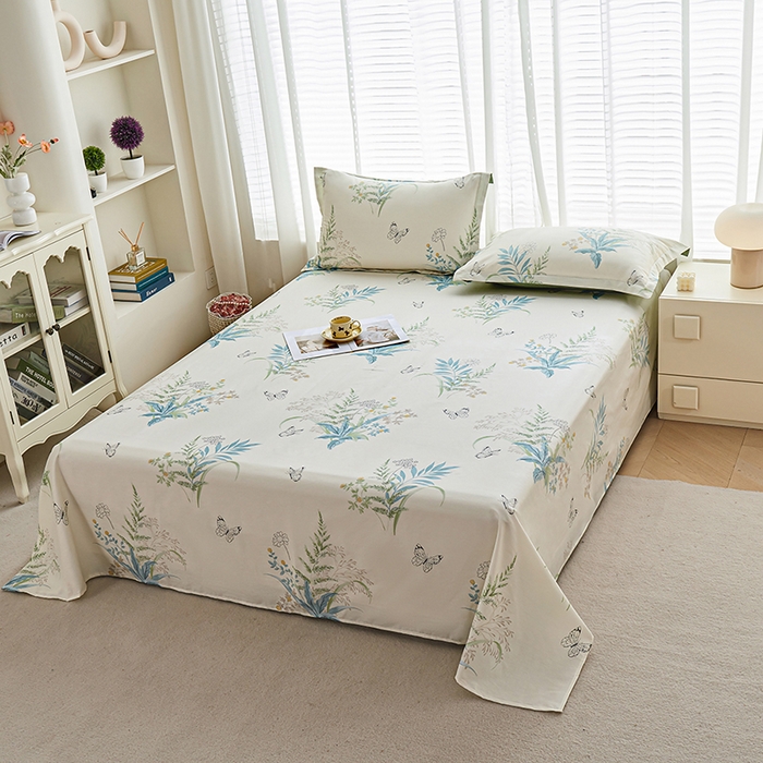 91家纺网 家纺一手货源 找家纺 （总）睡美美家纺 2025新款ins风舒适全棉印花系列单床单