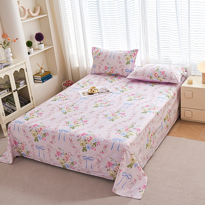 91家纺网 家纺一手货源 找家纺 （总）睡美美家纺 2025新款ins风舒适全棉印花系列单床单