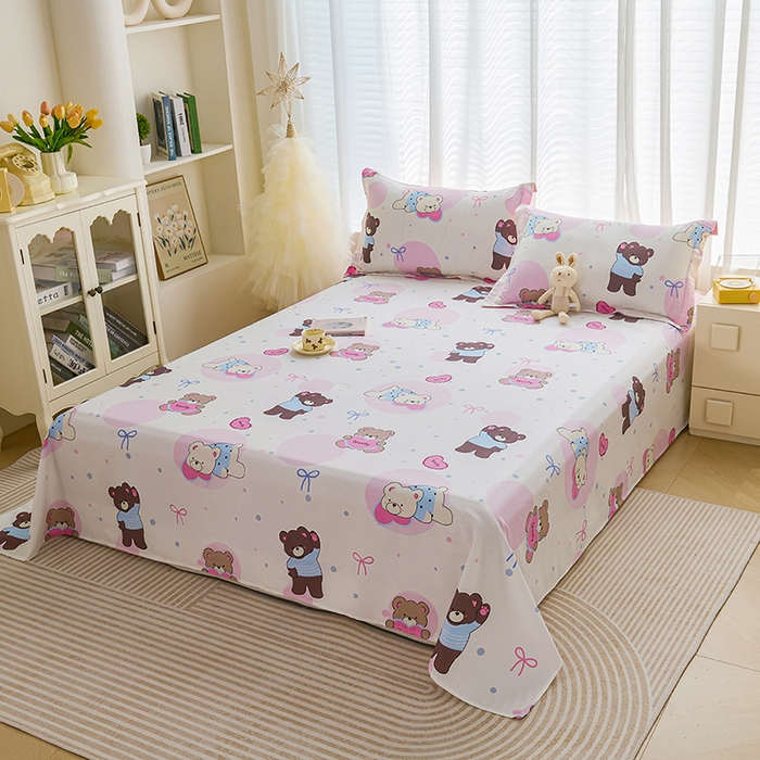 91家纺网 家纺一手货源 找家纺 （总）睡美美家纺 2025新款ins风舒适全棉印花系列单床单