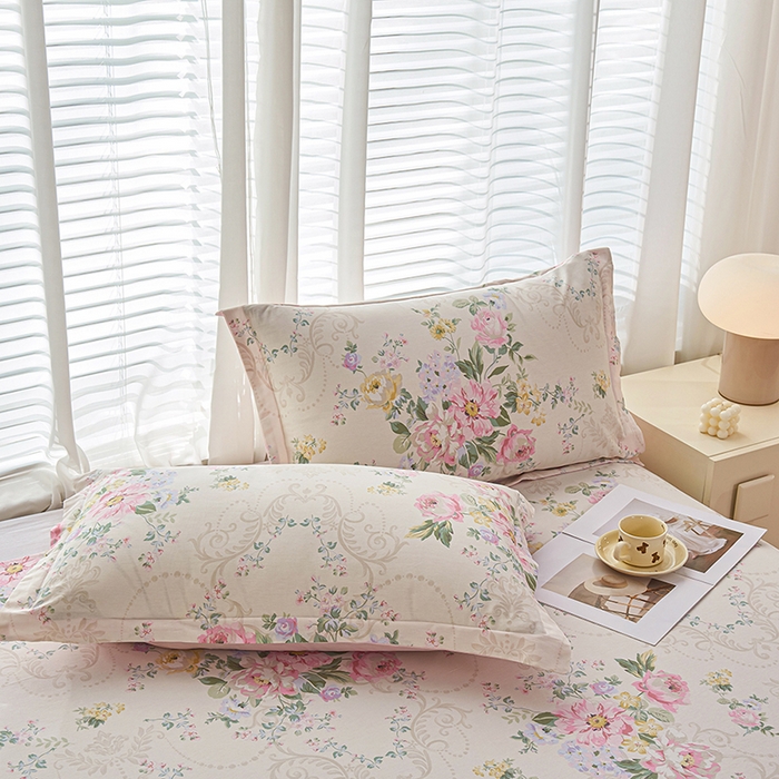 91家纺网 家纺一手货源 找家纺 （总）睡美美家纺 2025新款ins风舒适全棉印花系列单枕套