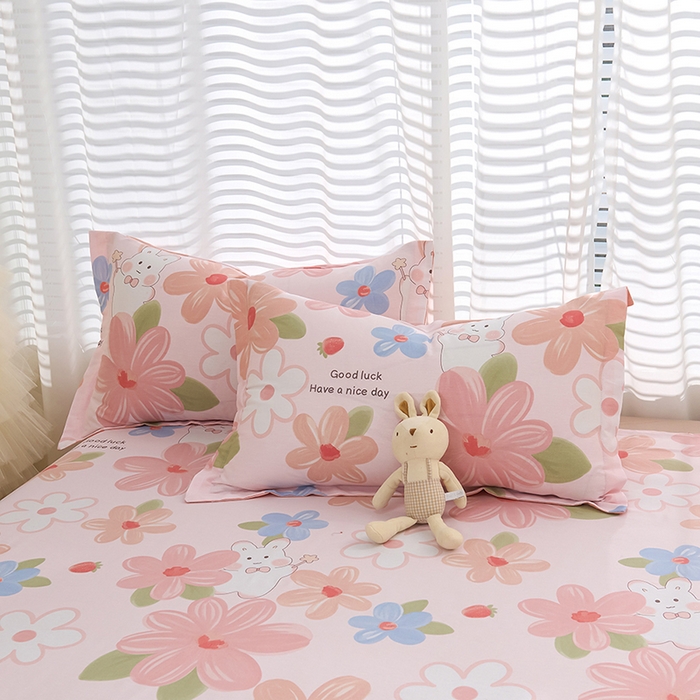 91家纺网 家纺一手货源 找家纺 （总）睡美美家纺 2025新款ins风舒适全棉印花系列单枕套