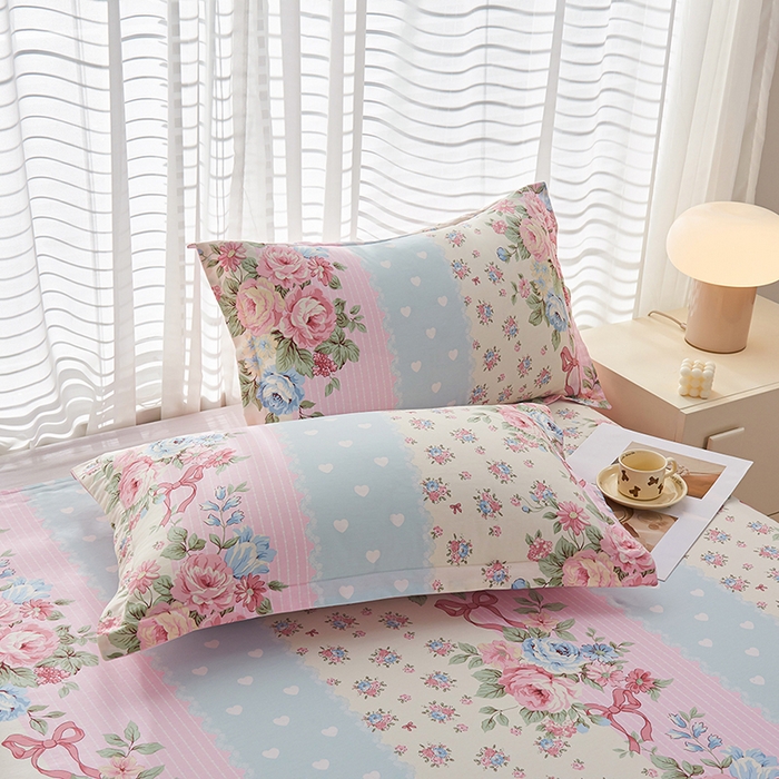 91家纺网 家纺一手货源 找家纺 （总）睡美美家纺 2025新款ins风舒适全棉印花系列单枕套