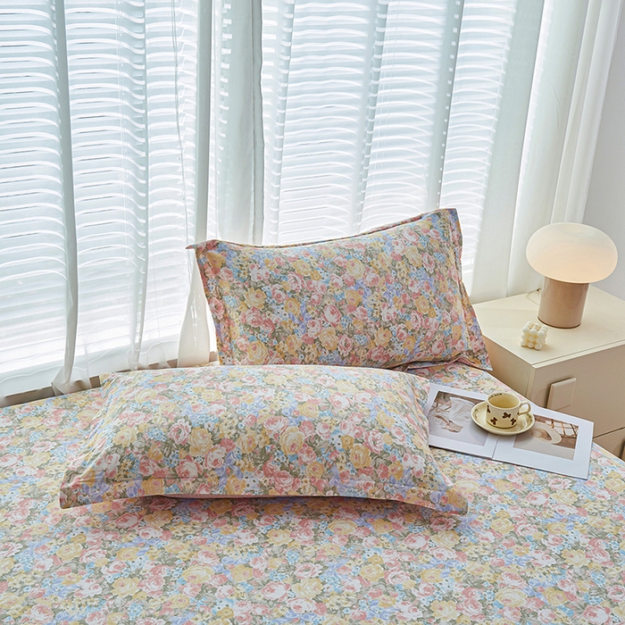 91家纺网 家纺一手货源 找家纺 （总）睡美美家纺 2025新款ins风舒适全棉印花系列单枕套