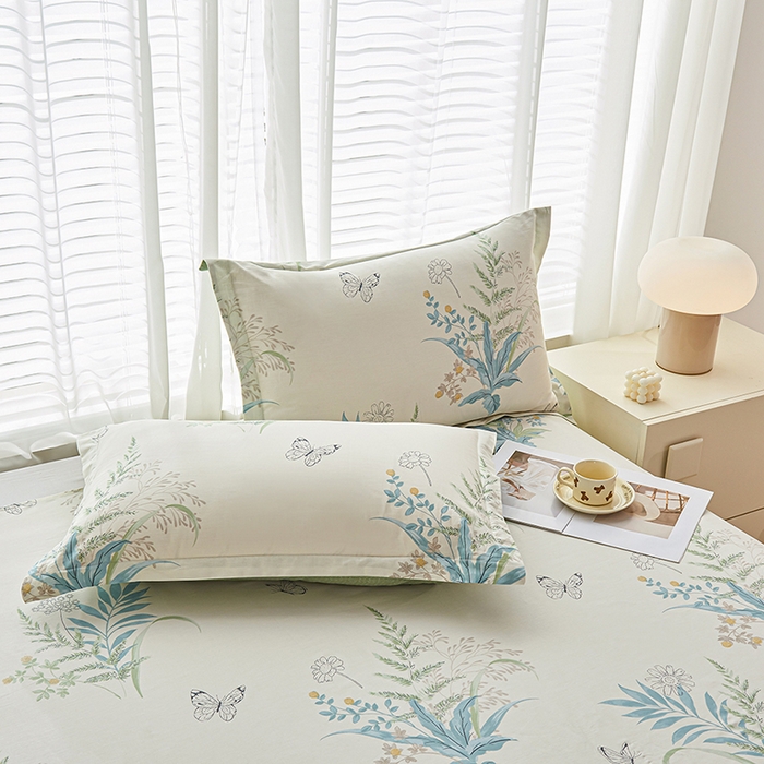 91家纺网 家纺一手货源 找家纺 （总）睡美美家纺 2025新款ins风舒适全棉印花系列单枕套