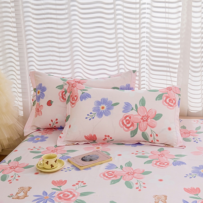 91家纺网 家纺一手货源 找家纺 （总）睡美美家纺 2025新款ins风舒适全棉印花系列单枕套