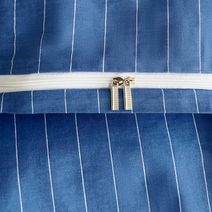 91家纺网 家纺一手货源 找家纺 2025新款全棉印花加绣花四件套 举手兔-蓝