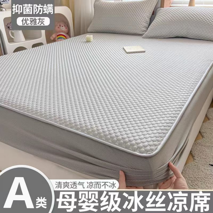 91家纺网 家纺一手货源 找家纺 （总）静缘分2025新款直播爆款凉豆豆冰丝凉席三件套床笠款可水洗机洗夏季凉感冰豆豆空调席软席子,简约-灰,简约-驼,简约-绿,简约蓝,简约粉,宝贝熊-蓝,宝贝熊-粉,宝贝熊-绿,宝贝熊-驼