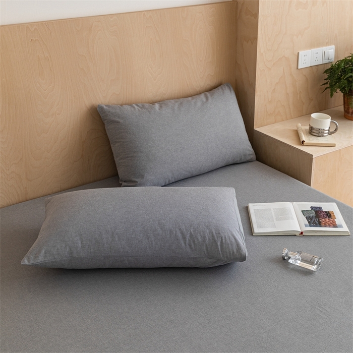 91家纺网 家纺一手货源 找家纺 欢博莱 2025新款100 克水洗棉单床笠 冰川灰