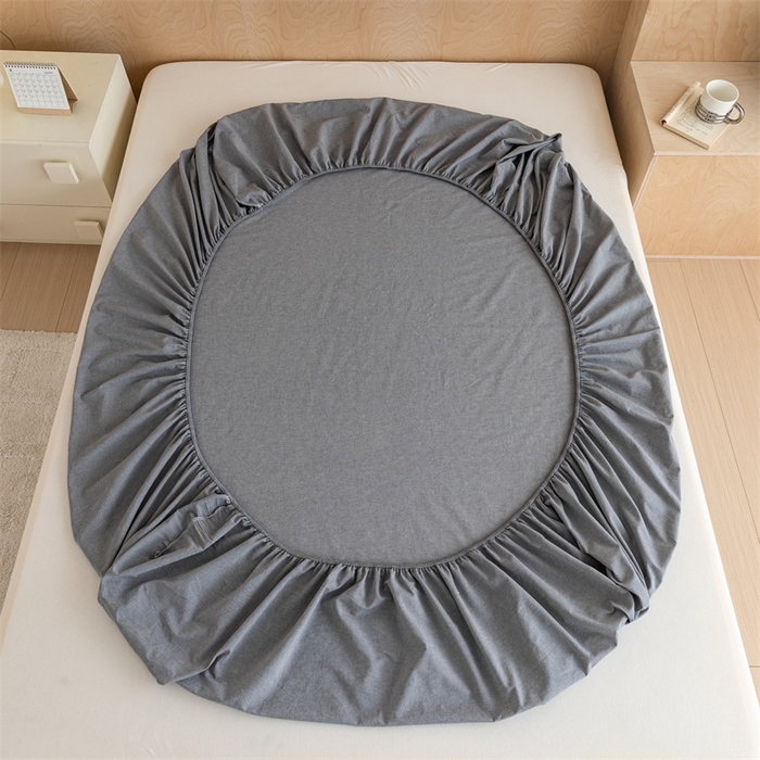 91家纺网 家纺一手货源 找家纺 欢博莱 2025新款100 克水洗棉单床笠 冰川灰