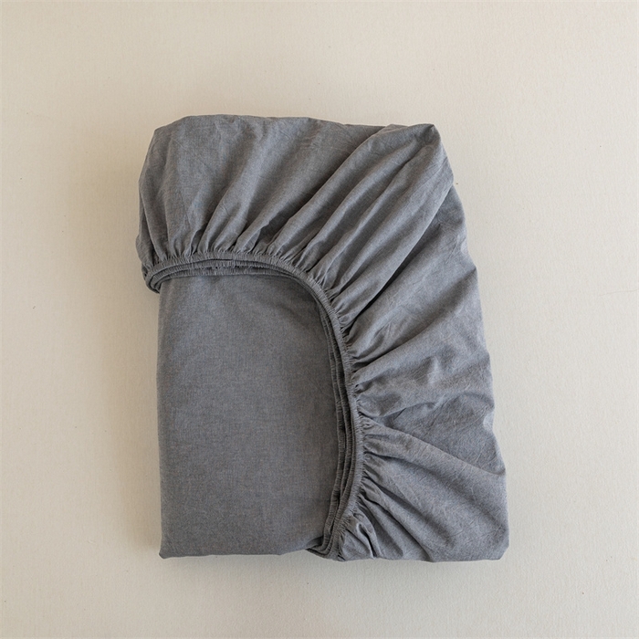 91家纺网 家纺一手货源 找家纺 欢博莱 2025新款100 克水洗棉单床笠 冰川灰