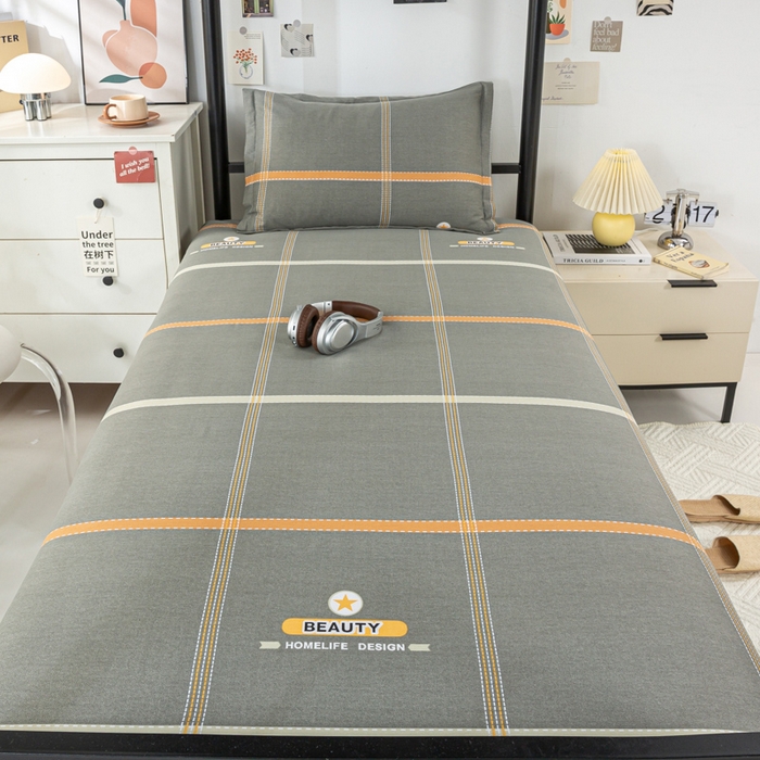 91家纺网 家纺一手货源 找家纺 上学郎家居 2025新款全棉学生三件套宿舍单人床六件套纯棉床上用品 卡尔曼-灰