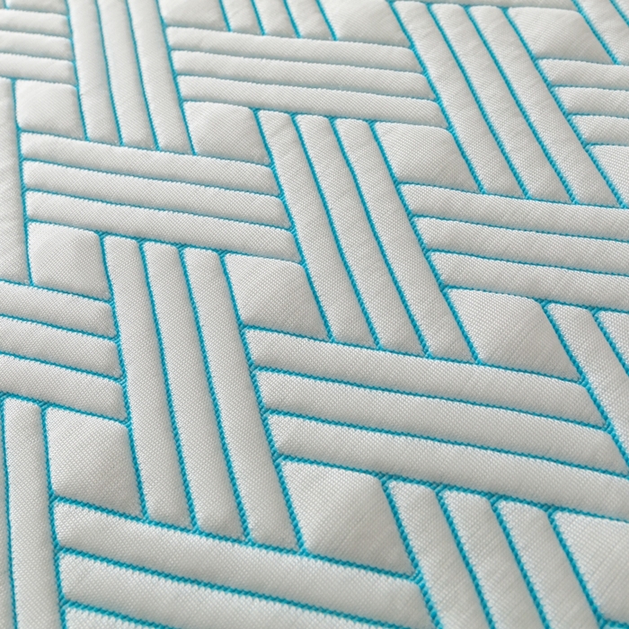 91家纺网 家纺一手货源 找家纺 欧邦 2025新款加厚PE中分子凉感豆豆软席极简系列 极简-蓝【床笠款】