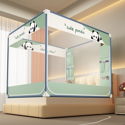 富莱星蚊帐 2025新款卡通坐床蚊帐自连接支架 绿色
