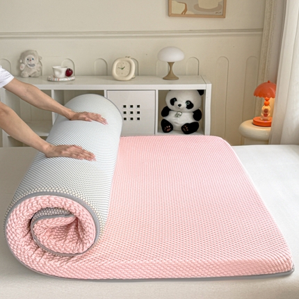 暖季家纺 2025新款夏季凉感按摩地铺睡垫地垫 凉豆豆粉色