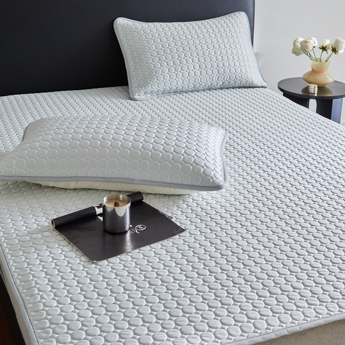 91家纺网 家纺一手货源 找家纺 傲蕾良品 2025新款雪精灵极爽冰丝硅胶凉席 璀璨银