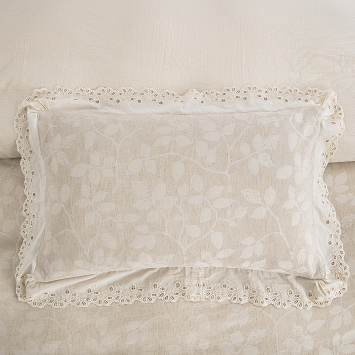 91家纺网 家纺一手货源 找家纺 （总）鲁爱家纺供货 2025新款AB版棉麻花边款四件套