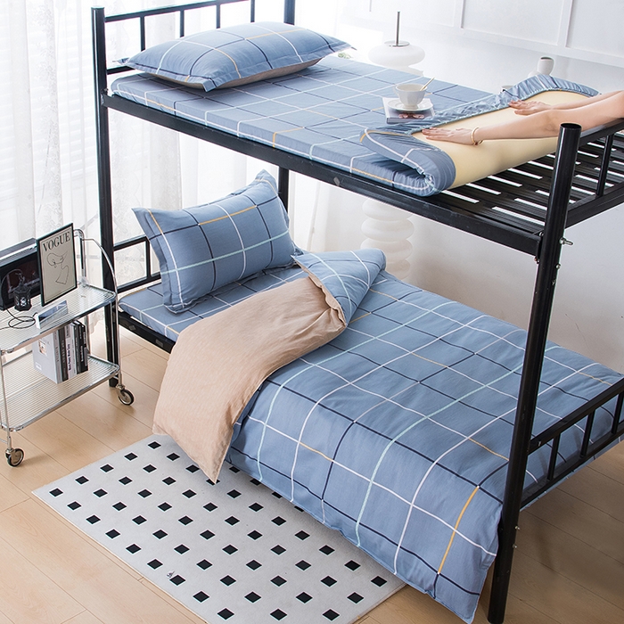 91家纺网 家纺一手货源 找家纺 (总)茗婷 2025新款纯棉学生上下铺床单床笠三件套六件套