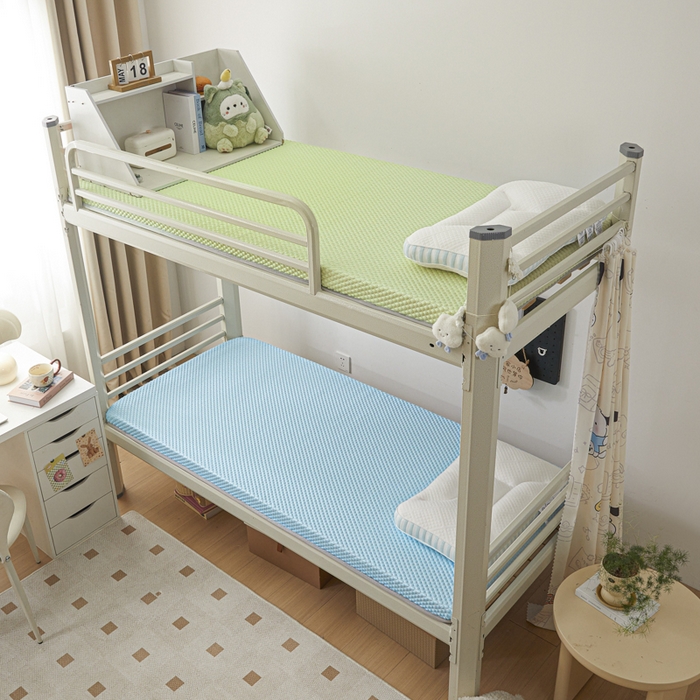 91家纺网 家纺一手货源 找家纺 暖季家纺 2025新款学生宿舍凉席按摩冰感豆豆冰丝席地铺地垫 凉豆豆蓝色