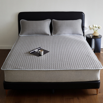 91家纺网 家纺一手货源 找家纺 傲蕾良品 2025新款雪精灵极爽冰丝硅胶凉席 云石灰