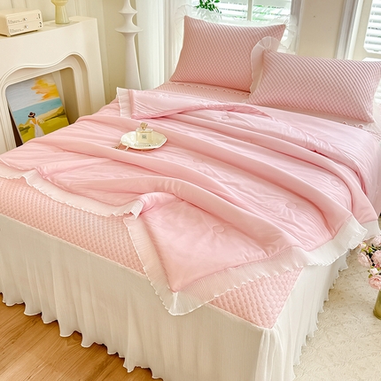 91家纺网 家纺一手货源 找家纺 （总）逸尚阁  2025新款凉豆豆床裙凉席三件套