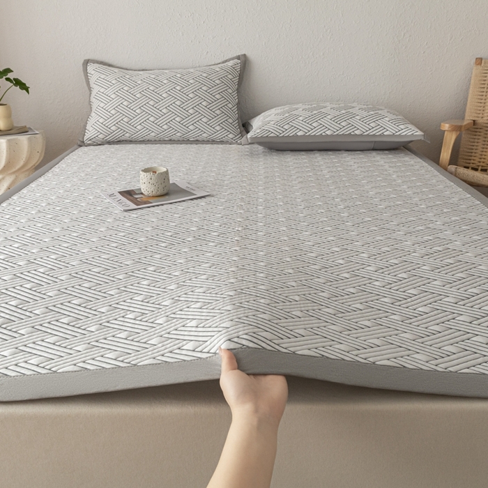 91家纺网 家纺一手货源 找家纺 （总）欧邦 2025新款加厚PE中分子凉感豆豆软席极简系列