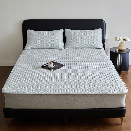 91家纺网 家纺一手货源 找家纺 傲蕾良品 2025新款雪精灵极爽冰丝硅胶凉席 璀璨银