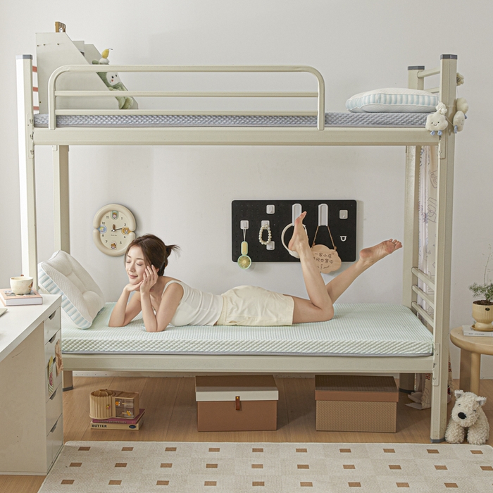 91家纺网 家纺一手货源 找家纺 暖季家纺 2025新款学生宿舍凉席按摩冰感豆豆冰丝席地铺地垫 凉豆豆天蓝