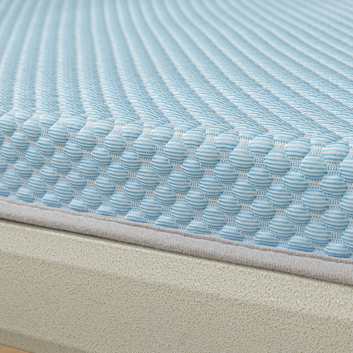 91家纺网 家纺一手货源 找家纺 暖季家纺 2025新款学生宿舍凉席按摩冰感豆豆冰丝席地铺地垫 凉豆豆蓝色