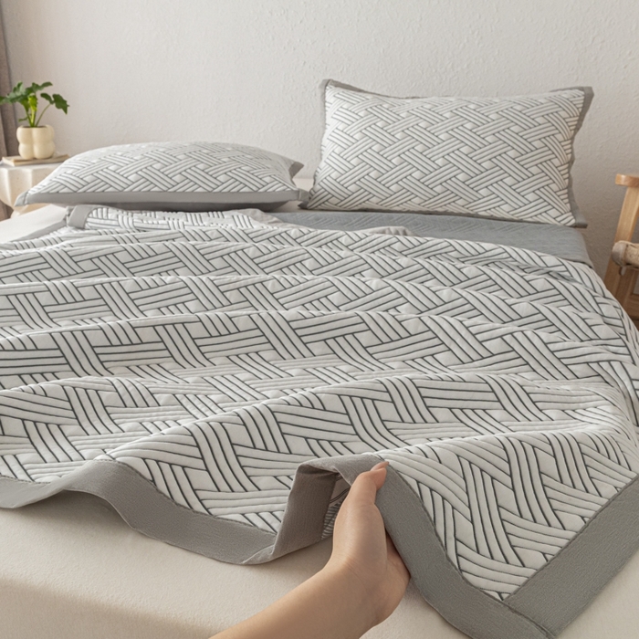 91家纺网 家纺一手货源 找家纺 （总）欧邦 2025新款加厚PE中分子凉感豆豆软席极简系列