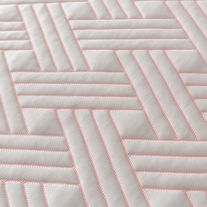 91家纺网 家纺一手货源 找家纺 欧邦 2025新款加厚PE中分子凉感豆豆软席极简系列 极简-粉【床笠款】