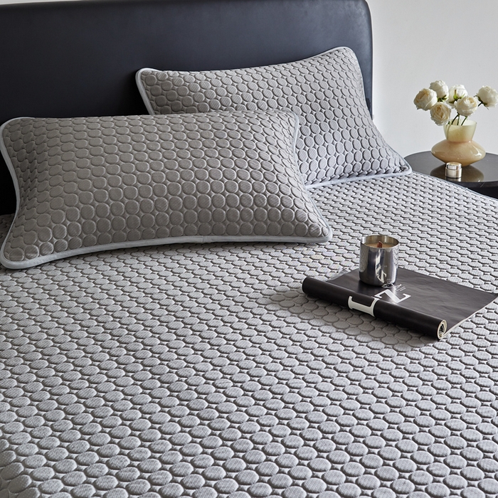 91家纺网 家纺一手货源 找家纺 傲蕾良品 2025新款雪精灵极爽冰丝硅胶凉席 云石灰