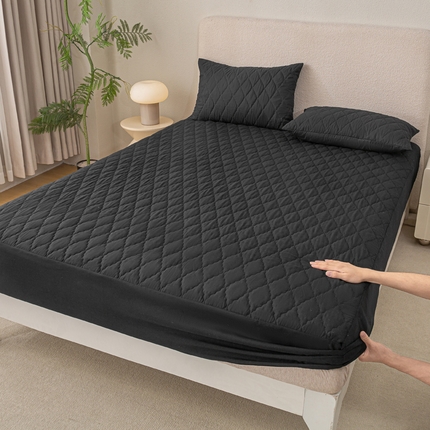 漫仙阁家纺2025新款防水夹棉床笠 黑色