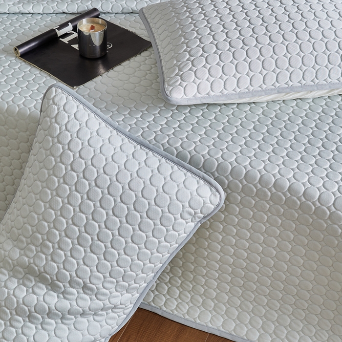 91家纺网 家纺一手货源 找家纺 傲蕾良品 2025新款雪精灵极爽冰丝硅胶凉席 璀璨银