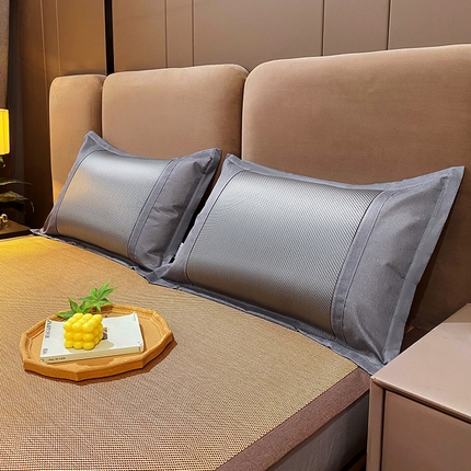 芯宜佳 2025新款夏季冰藤单人枕套 灰色冰藤