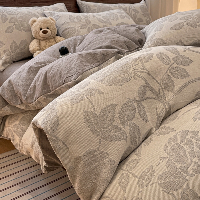 91家纺网 家纺一手货源 找家纺 （总）菡宝 2025新款a类母婴级纯棉全棉纯棉色织三层纱提花四件套支持定制定做尺寸