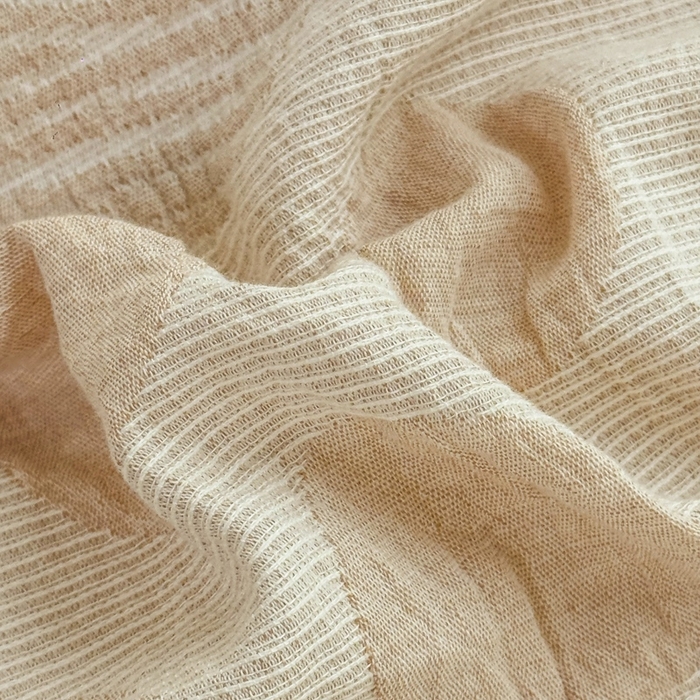 91家纺网 家纺一手货源 找家纺 菡宝 2025新款a类母婴级纯棉全棉纯棉色织三层纱提花系列四件套 波点-卡其