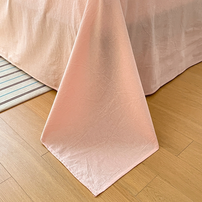 91家纺网 家纺一手货源 找家纺 菡宝 2025新款a类母婴级纯棉全棉纯棉色织三层纱提花系列四件套 花想容-粉