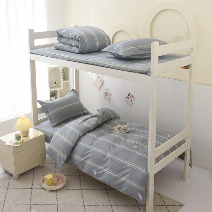 91家纺网 家纺一手货源 找家纺 （总）茗婷家纺 2025款13372纯棉全棉宿舍上下铺学生三件套六件套