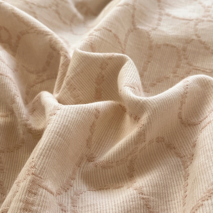 91家纺网 家纺一手货源 找家纺 菡宝 2025新款a类母婴级纯棉全棉纯棉色织三层纱提花系列四件套 洛可可-米咖