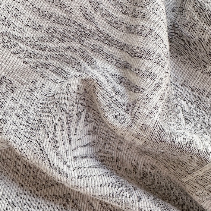 91家纺网 家纺一手货源 找家纺 菡宝 2025新款a类母婴级纯棉全棉纯棉色织三层纱提花系列四件套 叶之美-灰