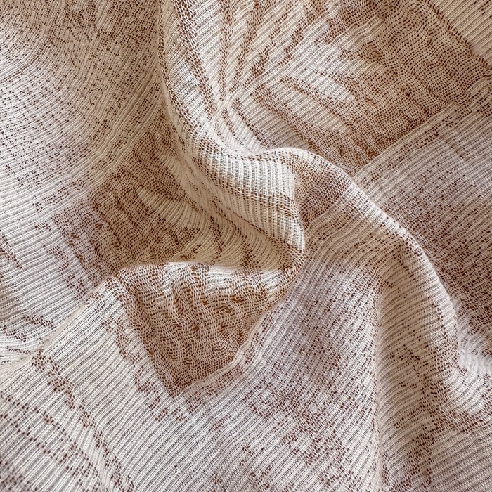 91家纺网 家纺一手货源 找家纺 菡宝 2025新款a类母婴级纯棉全棉纯棉色织三层纱提花系列四件套 叶之美-卡其