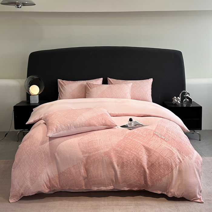 新方向 2025春夏新款天丝数码印花四件套-凛风逸韵 凛风逸韵粉玉