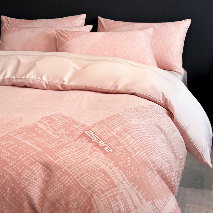 91家纺网 家纺一手货源 找家纺 新方向 2025春夏新款天丝数码印花四件套-凛风逸韵 凛风逸韵粉玉